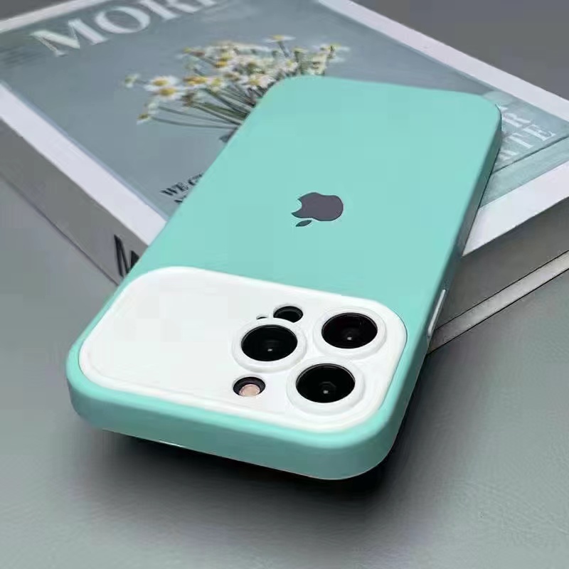 IPHONE Baru Silikon Jendela Besar Warna Senada 2-in-1 Shockproof Dan Anti Drop Phone Case Cocok Untuk Iphone11 12 13 14 Pro Max X Xs Max Xr Case Cover
