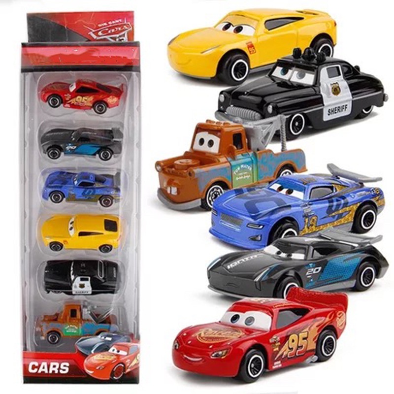 6 Pcs/Set Disney Pixar Cars Mainan Alloy McQueen Captain America Superman Jackson Storm Racing Mainan Anak Laki-Laki Hadiah