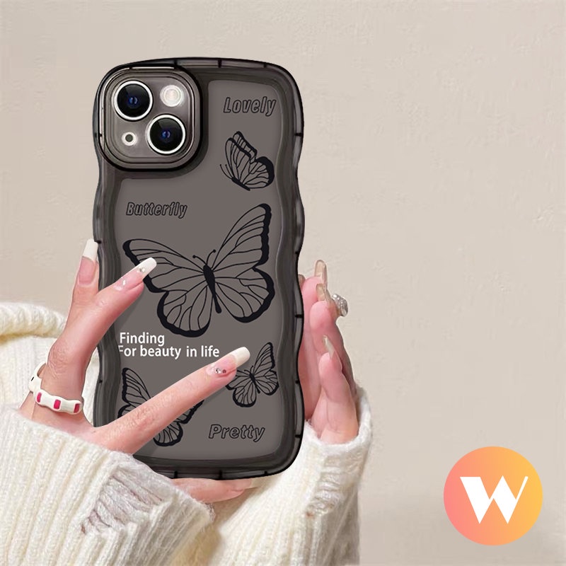 Wavy Edge Soft Fantasy Flower Butterfly Casing Realme C35 C12 C30 C21Y C25Y C25s C20 C15 C11 C25 C3 C17 C20A C33 Realme 6i 8Pro 9i 5 5i 9 Pro+10 7 7i 5s 8i 8 Cover Hitam Vintage