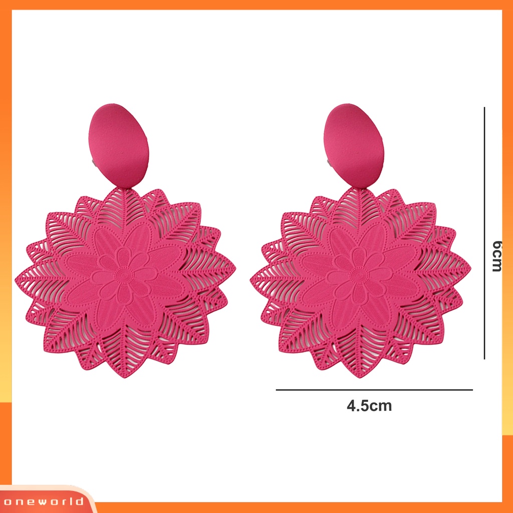 [EONE] 1pasang Anting Pejantan Berlebihan Temperamen Ramping Gothic Dainty Nonallergic Retro Berongga Bunga Drop Earrings Perhiasan Fashion