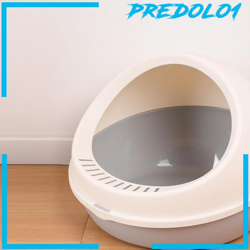 [Predolo1] Kotak Kotoran Kucing Semi Tertutup Toilet Pispot Kucing Tahan Lama Untuk Kitty Bunny Kitten