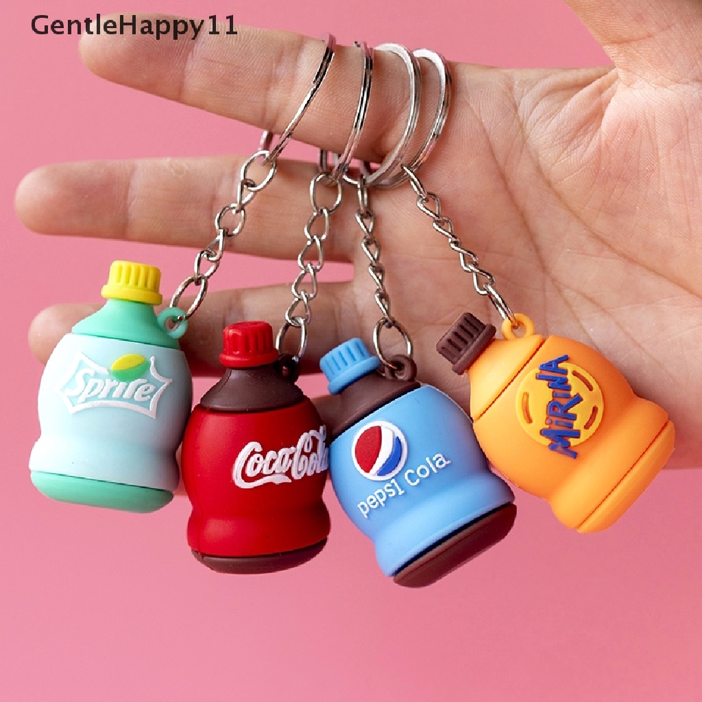 Gentlehappy 1Pc Kartun Botol Minum Gantungan Kunci Pepsi RIO Coca-Cola Key Chain Gantungan Kunci Mobil Cincin Siswa Tas Ransel Liontin Hadiah Anak Aksesoris Gantung id