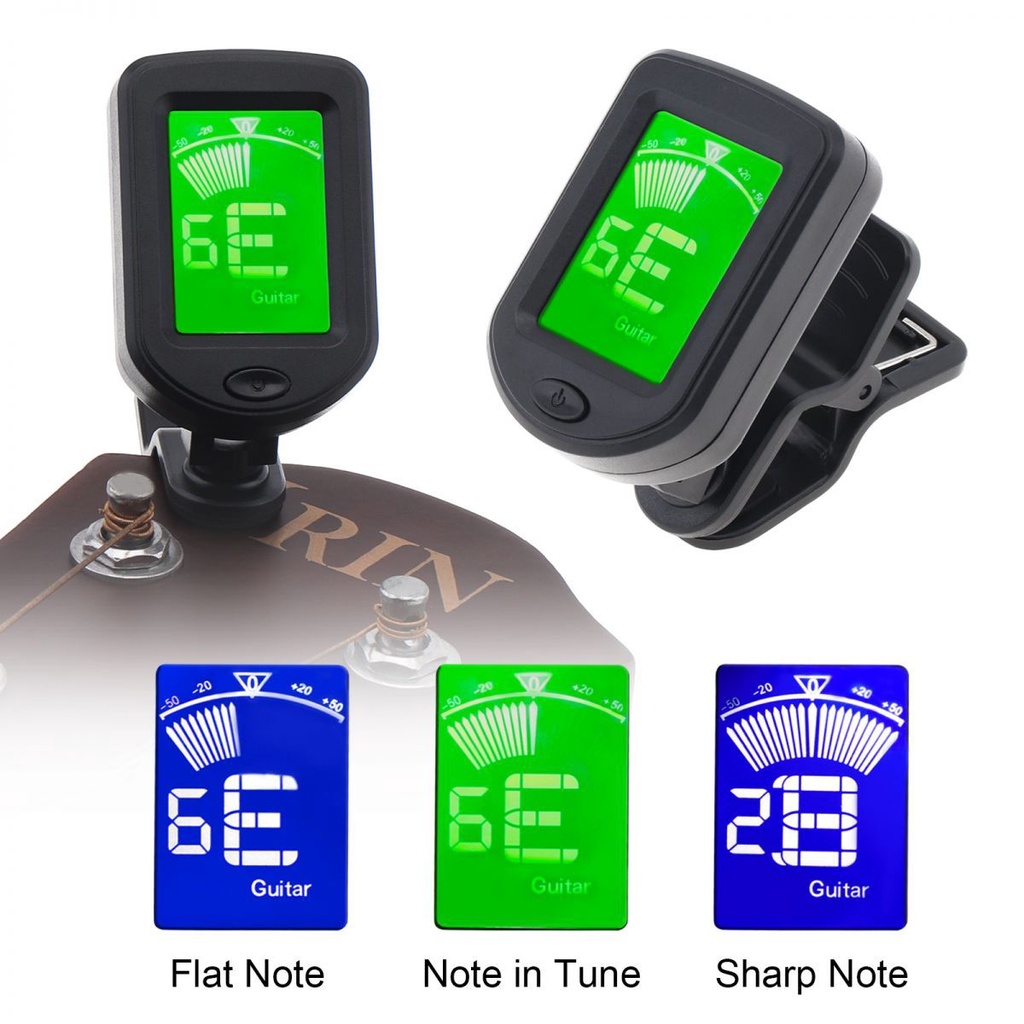 Clip On Guitar Tuner Portable Tuner Digital Universal Untuk Gitar/Bass/Biola/Ukulele/Chromatic