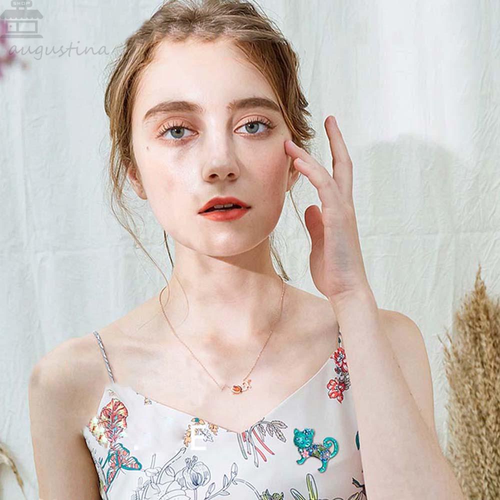 Agustinina Indah Kucing Bros Fashion Bunga Manis Hewan Minyak Menetes Pin Gadis Enamel