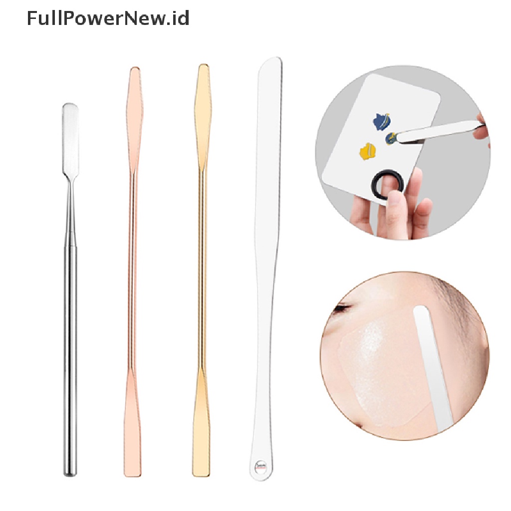 Power Stainless Steel Makeup Toner Spatula Mixing Stick Foundation Alat Pengaduk Krim ID