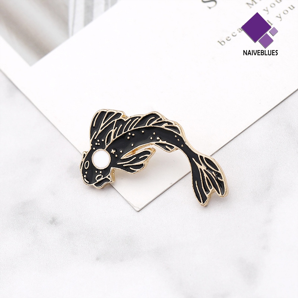 &lt; Naiveblues &gt; Tas Bros Enamel Ikan Gurame Ikan Mas Kartun Unisex Aksesori Lencana