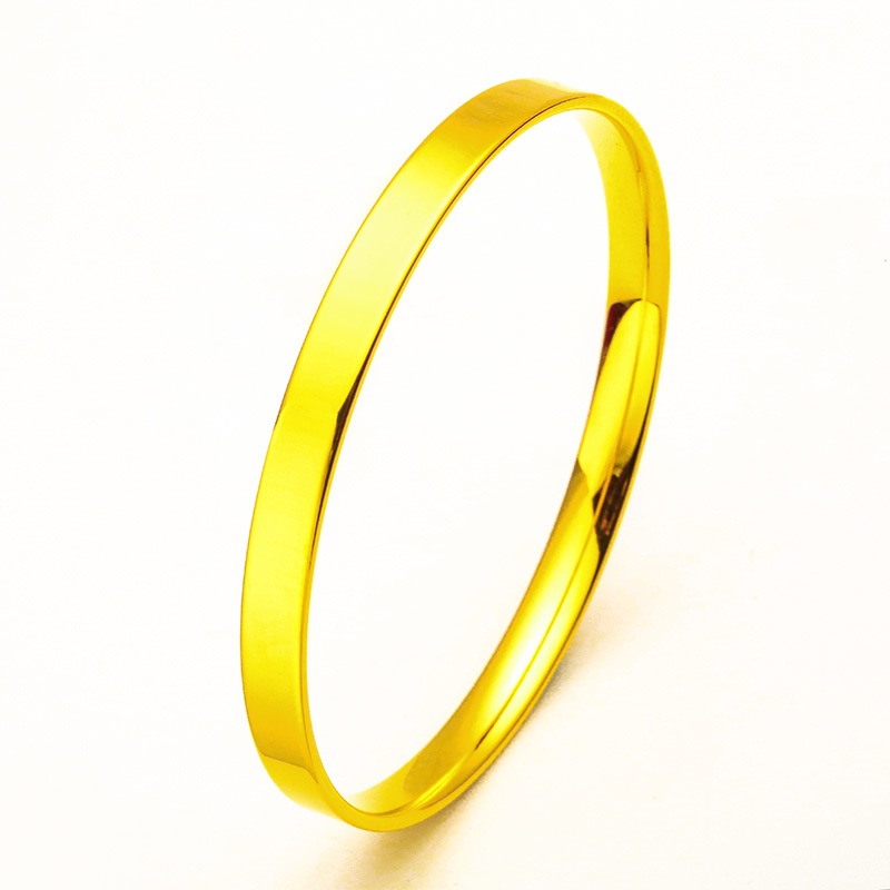 Goldkingdom Aksesoris Fashion 24K Bangkok Aksesoris Stok Wanita Baru Tertutup Gelang Lapis Emas Mengkilap Gelang