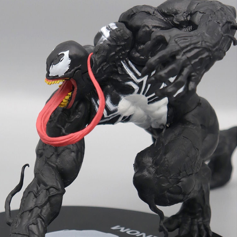 Movie Marvel The Avengers Venom Action Figure Spider Man Venom Figurine Boneka Dengan Dasar Mainan Anak Laki-Laki Dekorasi