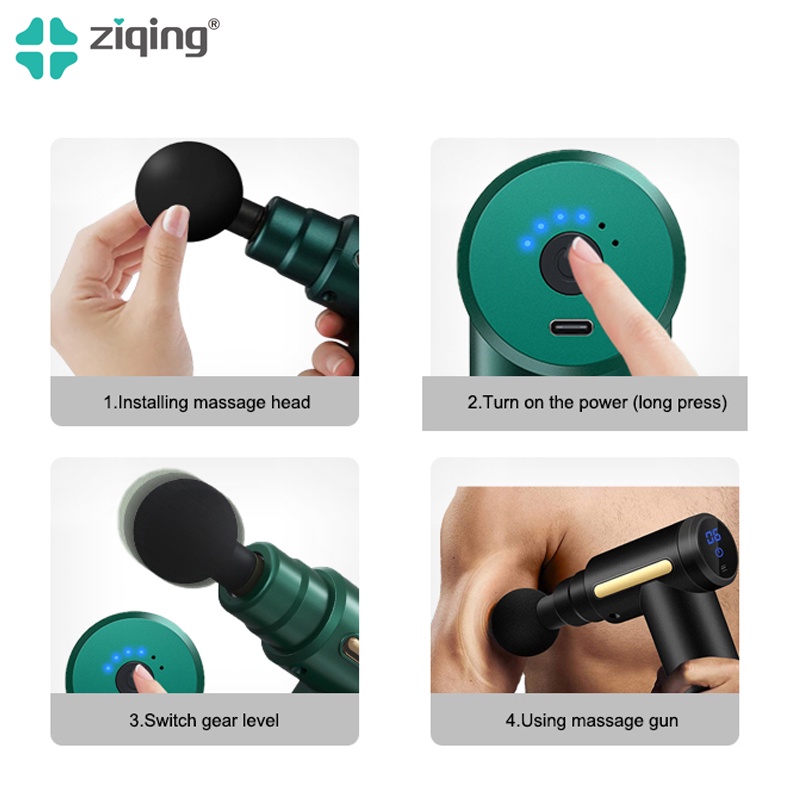 【COD】4 IN 1 Massage Gun Alat Pijat Getar Elektrik/Massage Gun Alat Pijat Elektrik/Alat Pijat Punggung Deep Tissue Muscle Massager Gun