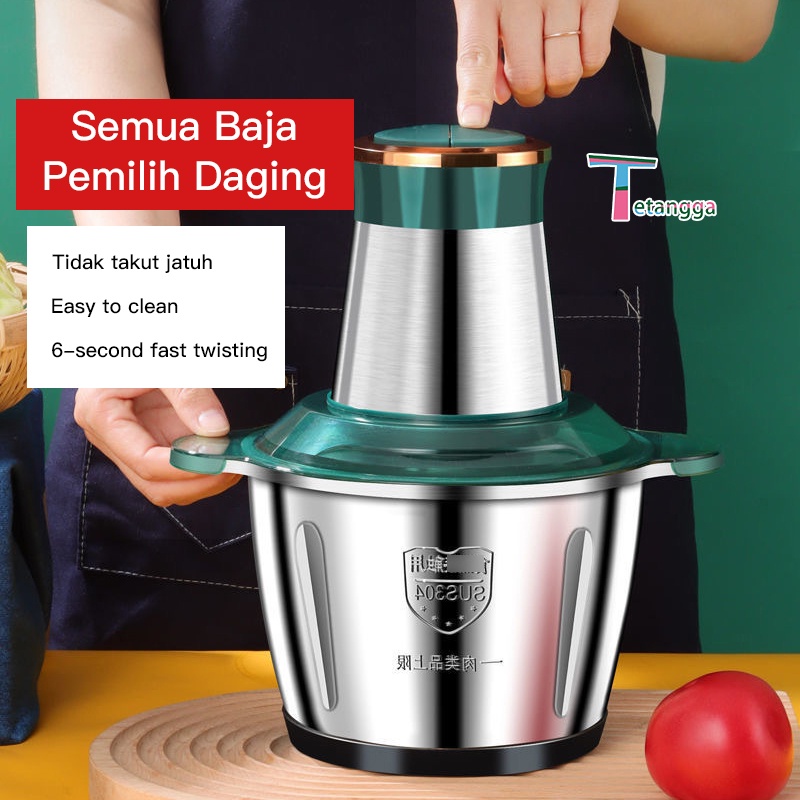 2L Blender Daging Chopper Stainless Penggiling Daging Multifungsi Meat Grinder