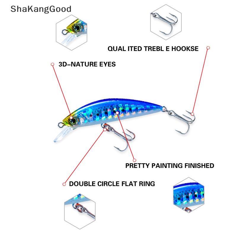 Skid 5cm 6g Fishing Lure Hardcore LG Ikan Kecil Berat 50S Wobbler Tenggelam Umpan Keras SKK