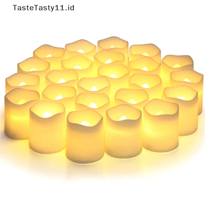 Tastetasty 24Pcs/Set Flameless Led Creative wishing Led Tea Light Warm White Flameless Lampu Dekorasi Natal Halloween.