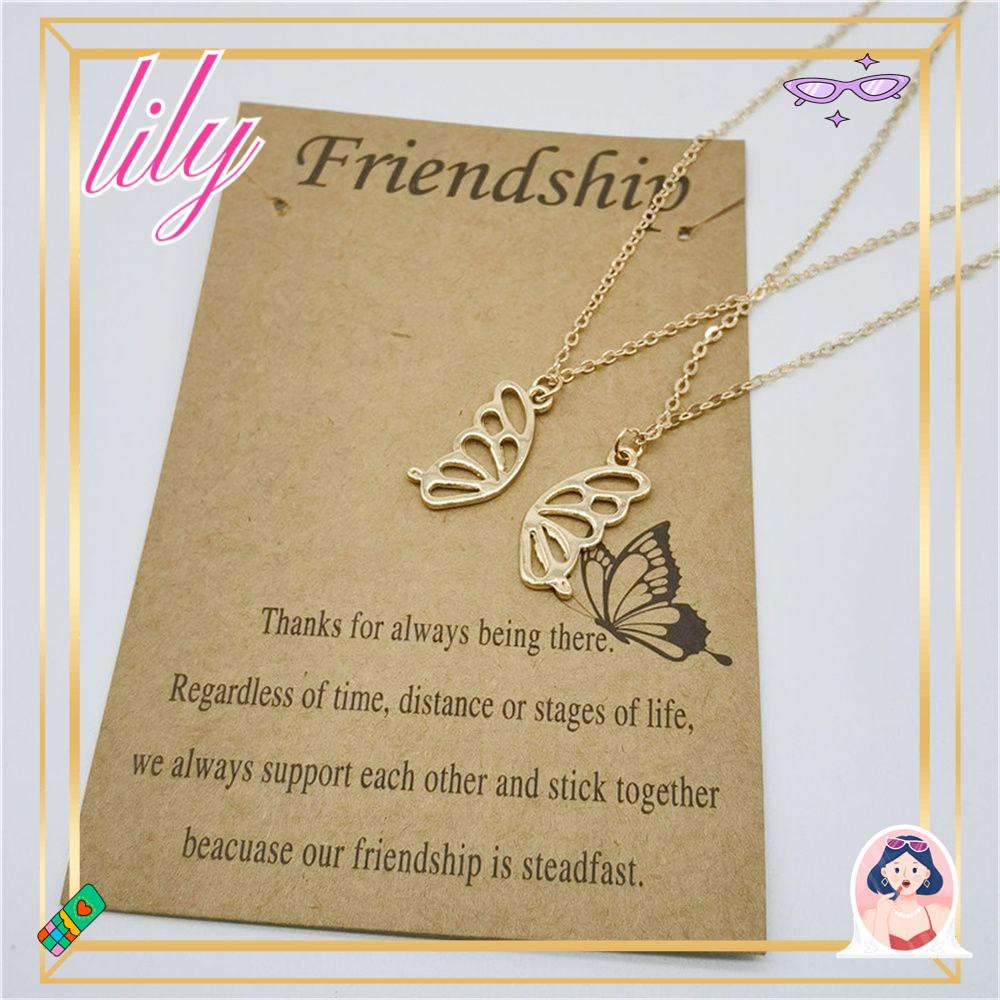 Lily 2 Pcs Kalung Persahabatan Hadiah Teman Baru Perhiasan Untuk Gadis Wanita Best Friend Necklace