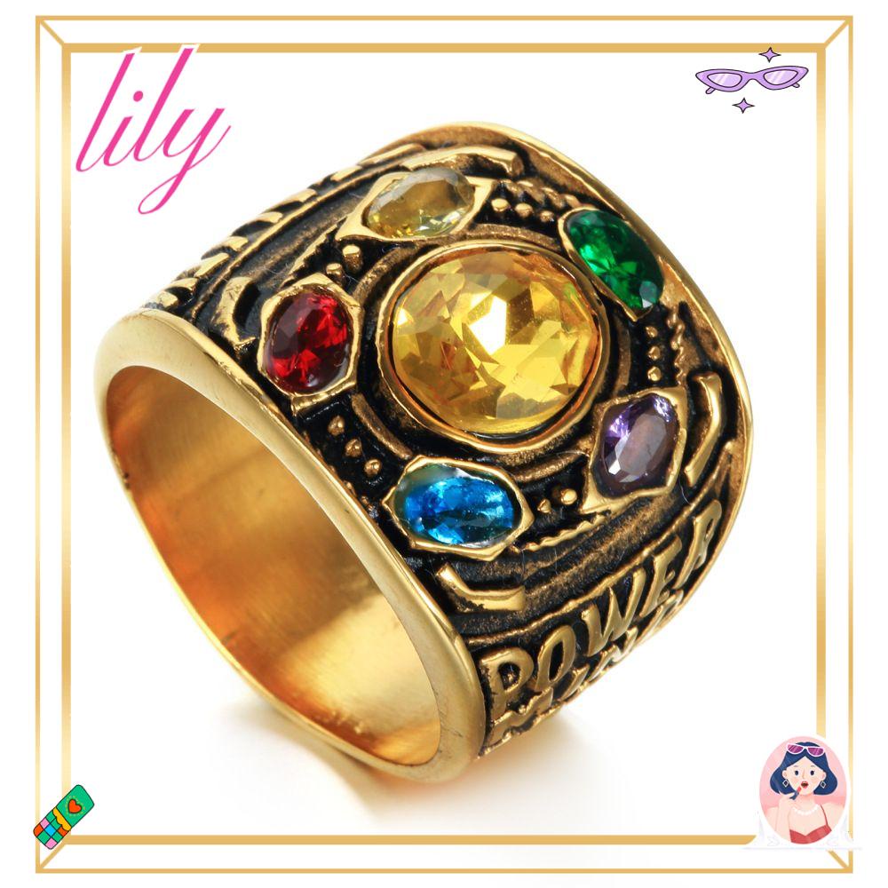 Lily Cincin Kepribadian Paduan Perhiasan Aksesoris Perang Tak Terbatas Batu Perhiasan Hadiah Power Ring