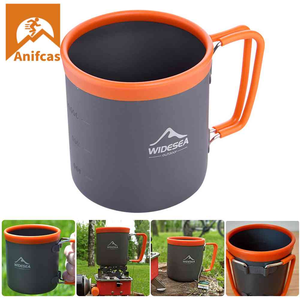 Widesea Aluminium Camping Cup Peralatan Makan Luar Ruangan Travel Piknik Minum Mug