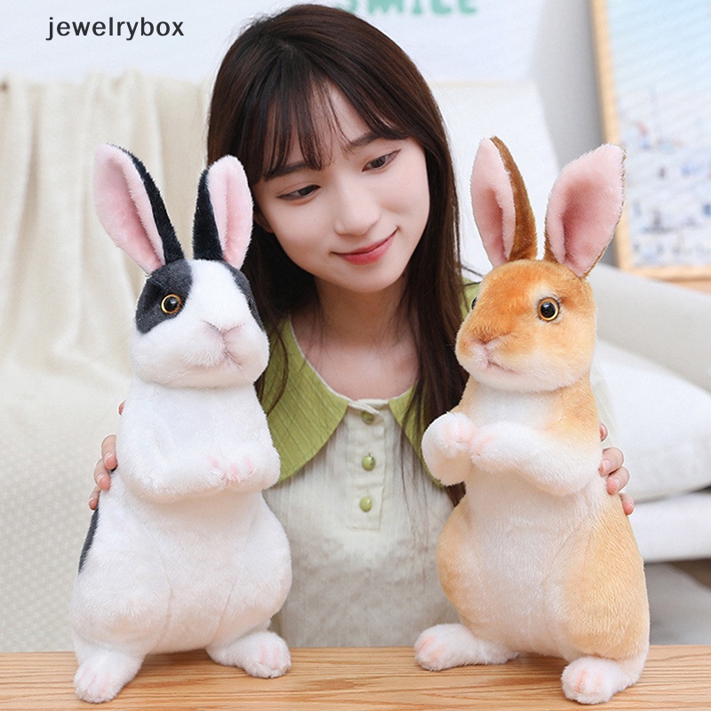 [jewelrybox] Simulasi Kelinci Bulu Mewah Realistis Kawaii Hewan Paskah Bunny Rabbit Mainan Hadiah Butik