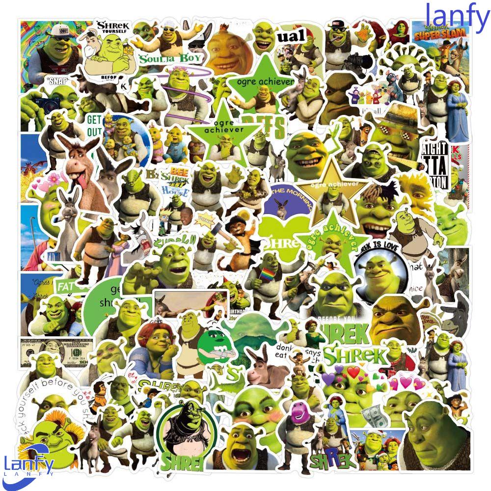 Lanfy Shrek Stiker Tahan Air Anak Hadiah Graffiti Stiker Alat Tulis Stiker Untuk Koper Laptop Fans Koleksi Hadiah Stiker Anime