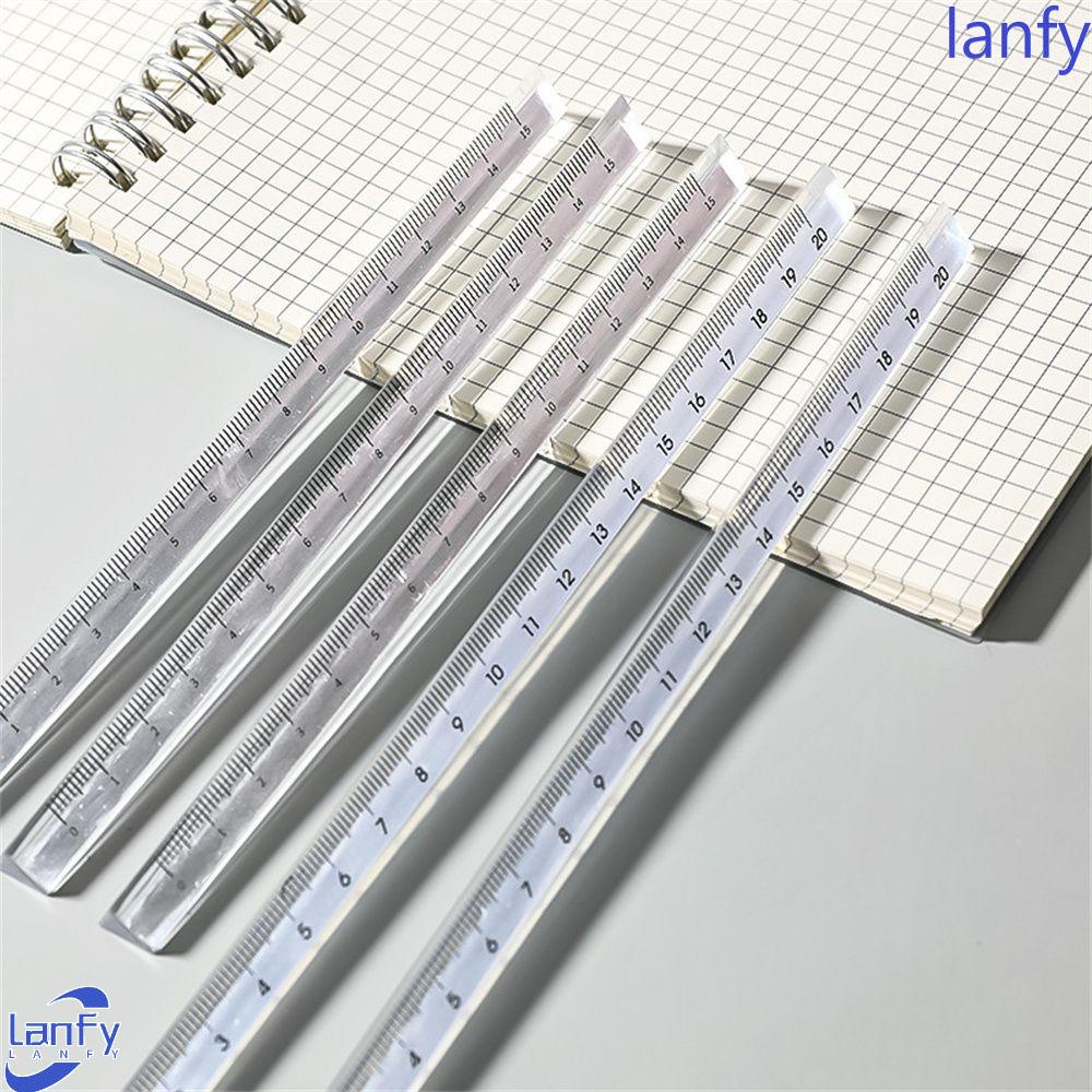 Lanfy Penggaris Segitiga Bahan Akrilik Transparan Ukuran 15 / 20cm Untuk Sekolah / Kantor