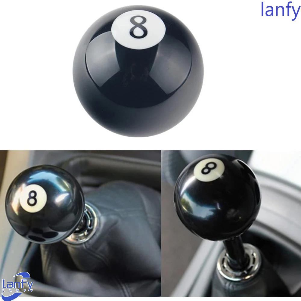 Lanfy Knob Tuas Perseneling Mobil Universal Bentuk Bola Billiard 8 Bahan Akrilik