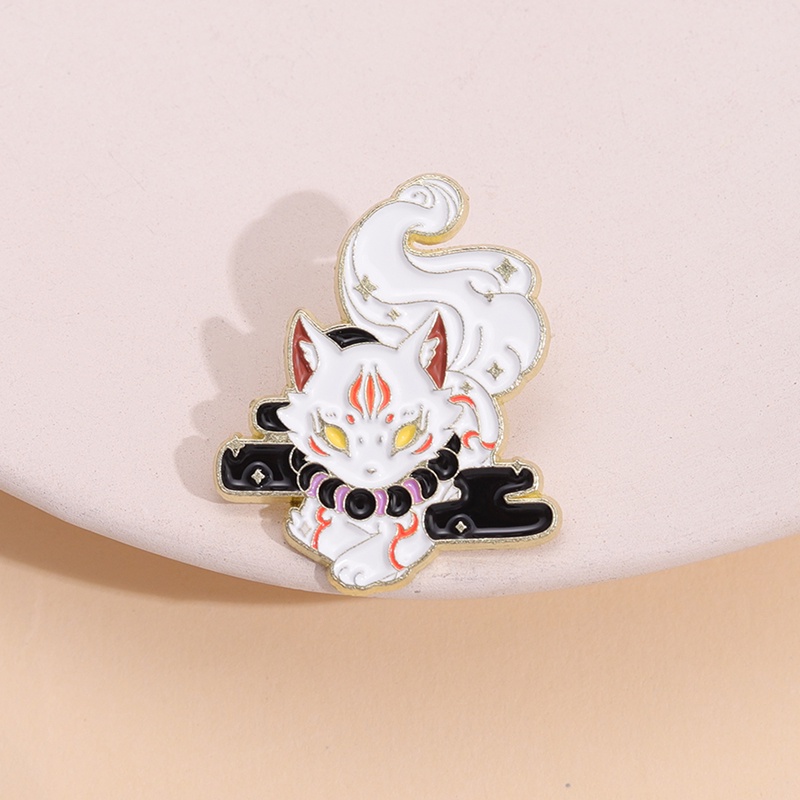 Lucu Mitos Hewan Inugami Enamel Pin Kawaii Anjing Logam Bros Lencana Kerah Pin Kartun Lencana Perhiasan Hadiah