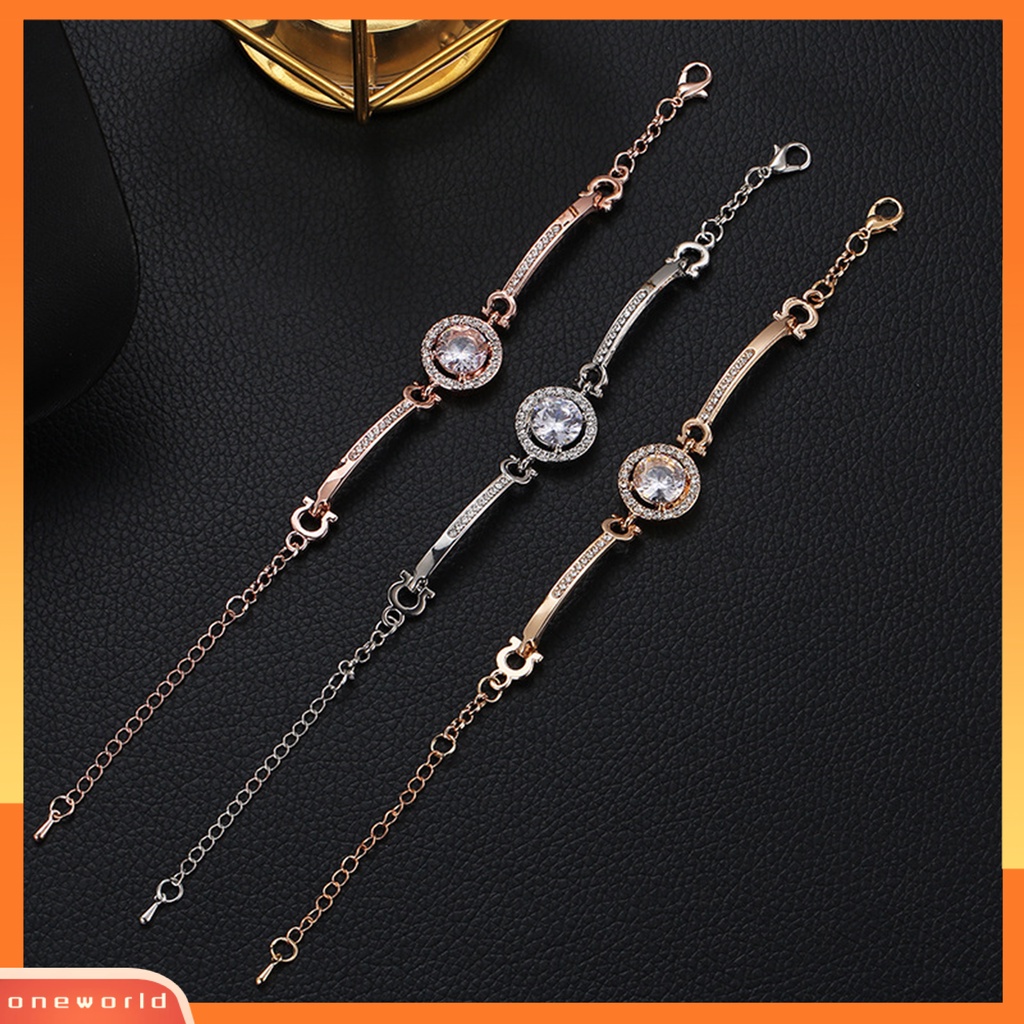 [EONE] Women Bracelet Sparkling Vibrant Color Lobster Clasp Design Adjustable Dengan Rantai Ekstensi Alloy Berlian Imitasi Bersinar Gelang Wanita Perhiasan Hadiah Untuk Perempuan