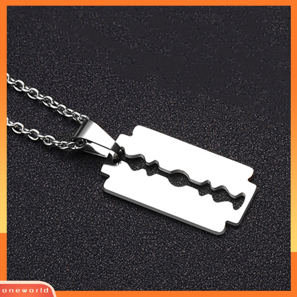 [EONE] Rantai Klavikula Pisau Liontin Kepribadian Geometris Electroplating Anti Karat Dekorasi Leher Hypoallergenic Fashion Warna Perak Liontin Kalung Untuk Pacaran