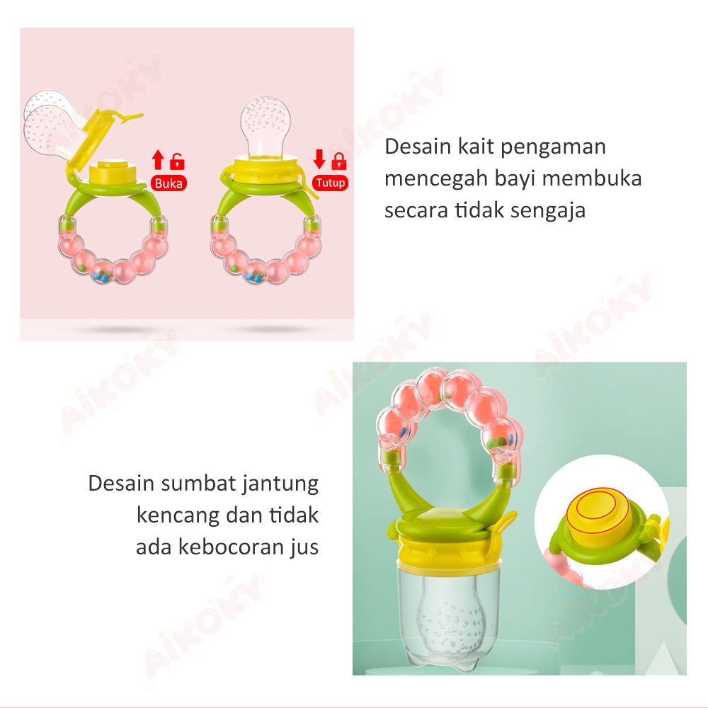 AIKOKY Dot empeng buah bayi bahan silikon BPA Free