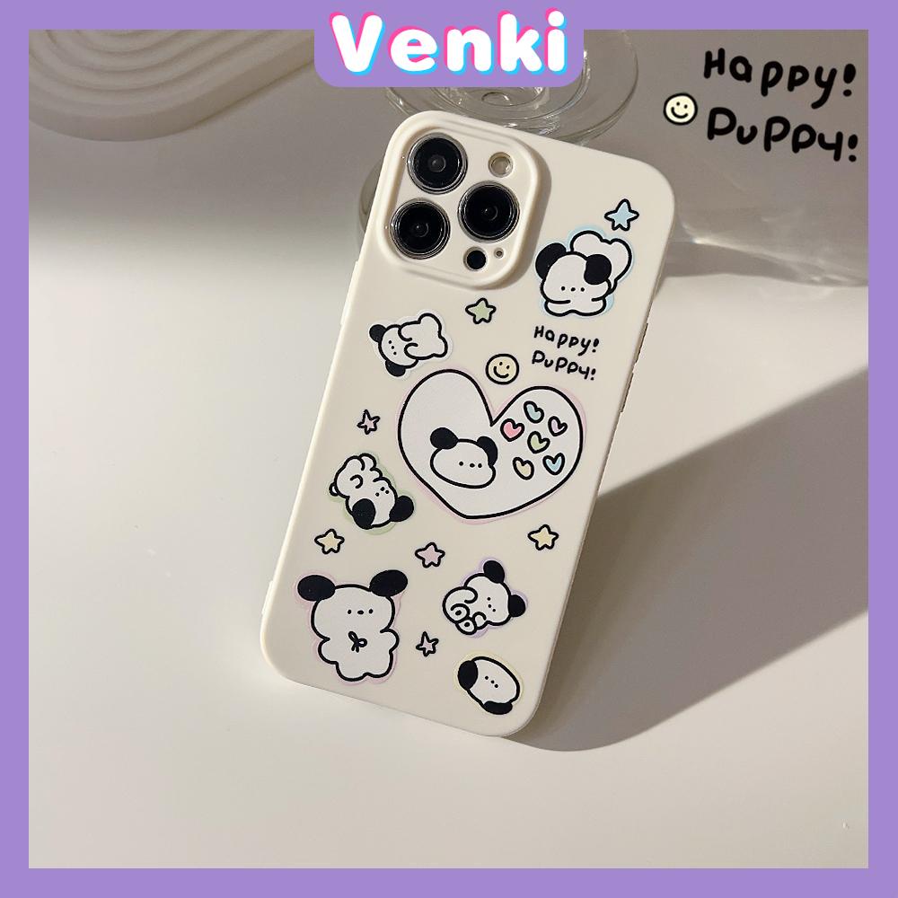 VENKI - For iPhone 11 iPhone Case White Glossy Film TPU Soft Shell Shockproof Photo Cover Love Puppy Compatible with iPhone 14 13 Pro max 12 Pro Max xr xs max 7Plus 8Plus