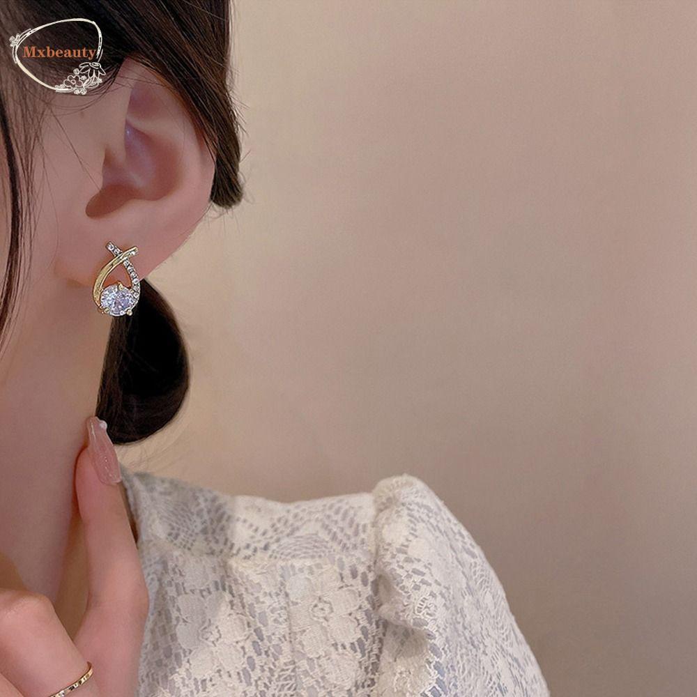 Mxbeauty Wanita Anting Vintage Indah Temperamen Halus Trendi Cross Niche Desain Hadiah Gadis Alloy Gaya Korea Earrings