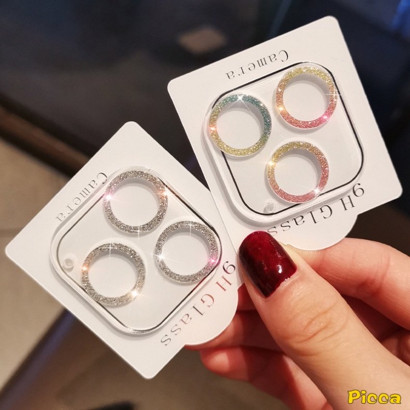 Bling Romantis Langit Berbintang Berlian Pelindung Layar Lensa Tempered Glass Kompatibel Untuk IPhone 14 Pro MAX 11 Pro MAX XR 12 13 Pro MAX X XS MAX 14Pro Mini Pelindung Anti Sidik Jari