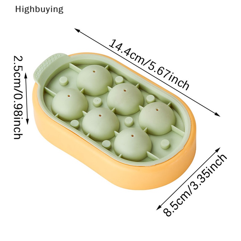 Hbid 6grid Ice Ball Maker Bulat 3D Cetakan Es DIY Bar Alat Whiskey Ball Popsicle Ice Cube Tray Kotak Aksesoris Dapur Glory