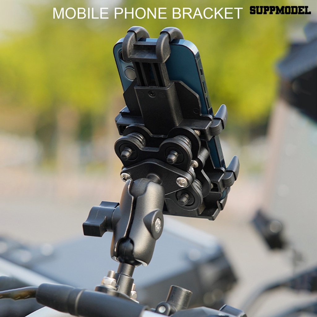 [SM Otomatis] Motor Phone Holder Adjustable Penyerapan Shock Operasi Satu Tangan Universal Stang Sepeda GPS Phone Holder Perlengkapan Sepeda