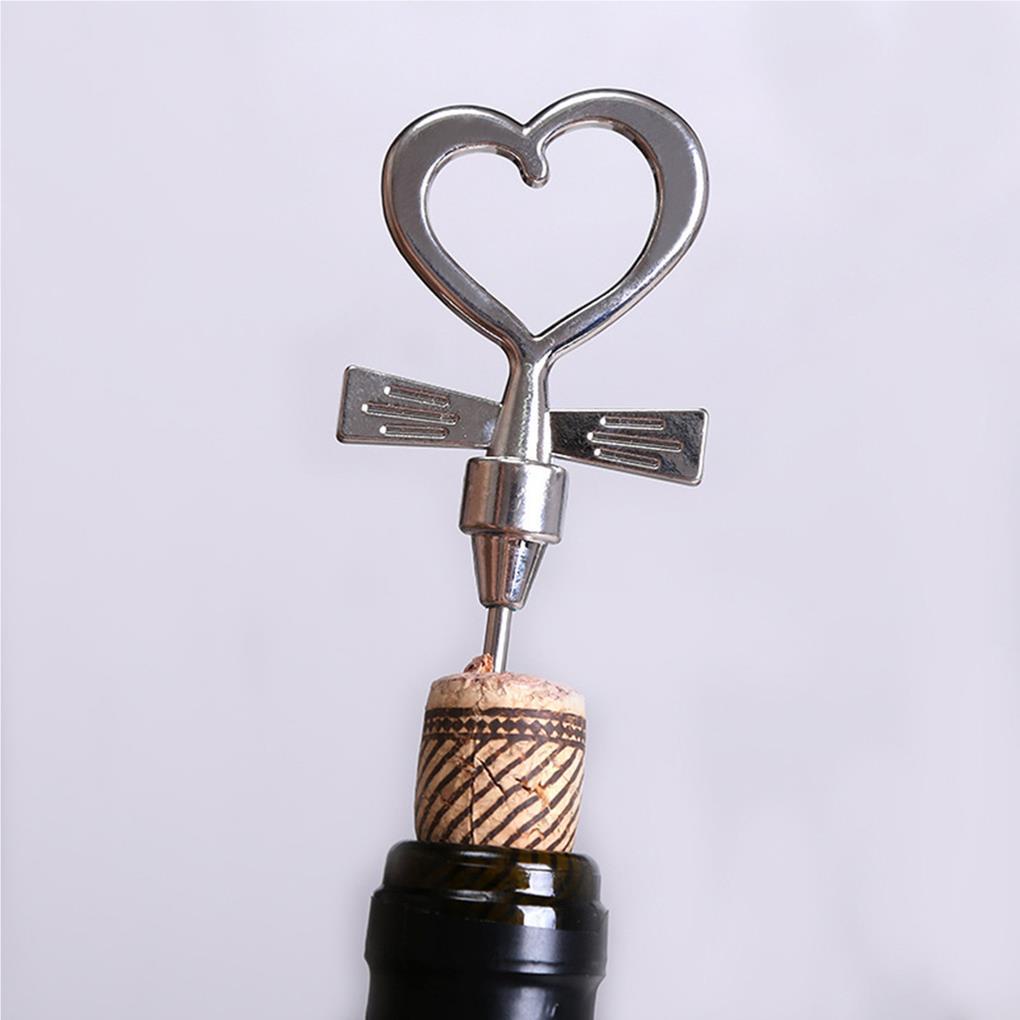 Love Heart Corkscrew Pembuka Botol Set Pesta Bar Wedding Wine Stoppers