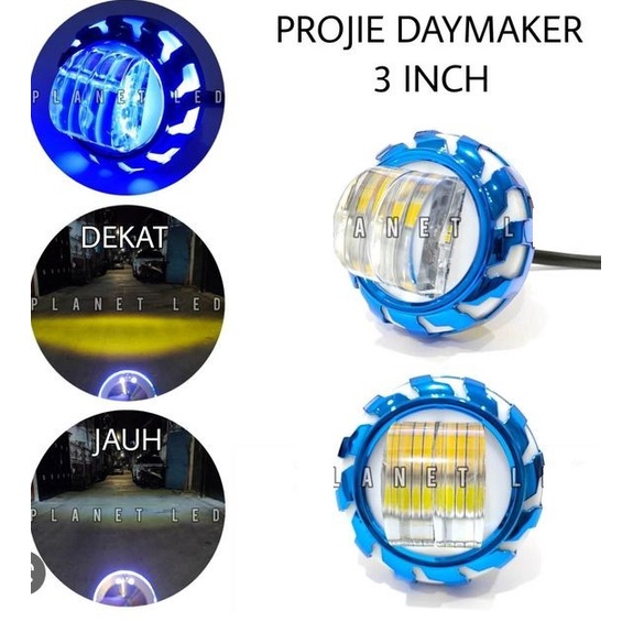 Lampu Utama PROJIE MOTOR DAYMAKER 2 MATA 8D mini 2.5 Inch HID LED gen