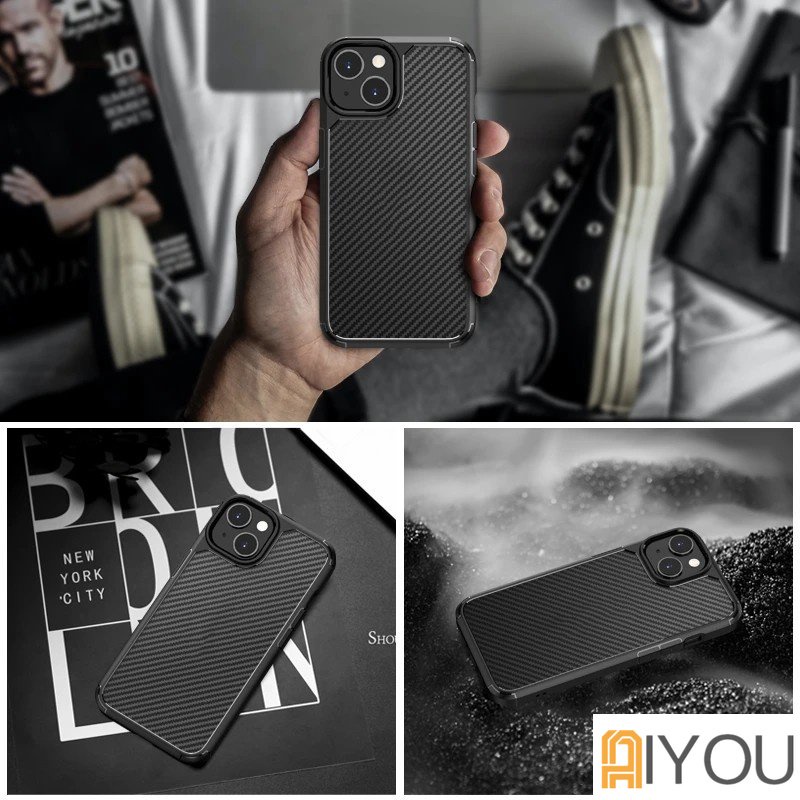 Karbon Casing Black iPhone Carbon Case iPhone Premium Cover Hardcase Apple IPhone 14 13 12 11 Pro Max XR XS Max X 7 8 Plus Carbon Fibre Texture Anti-Shock Cover