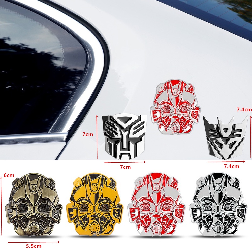 Transformers Stiker Bumblebee Metal 3D Emblem Autobots Badge Motor Dekorasi Mobil Pribadi Belakang Modifikasi Aksesoris forToyota Mitsubishi