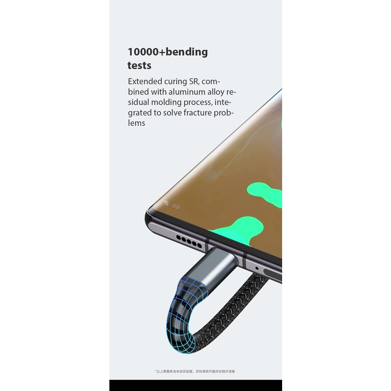 3in1 100W Kabel Kepang Nilon Berlampu Charger Super Cepat Untuk iPhone Type-c Android Fast Charger