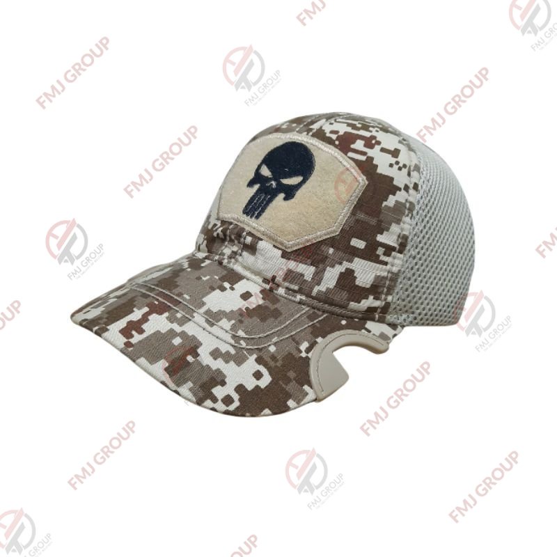 Topi Coak Tactical Punisher Premium / Topi Tactical Punisher Baseball Cap / Topi Baseball Coak Punisher - Loreng Gurun