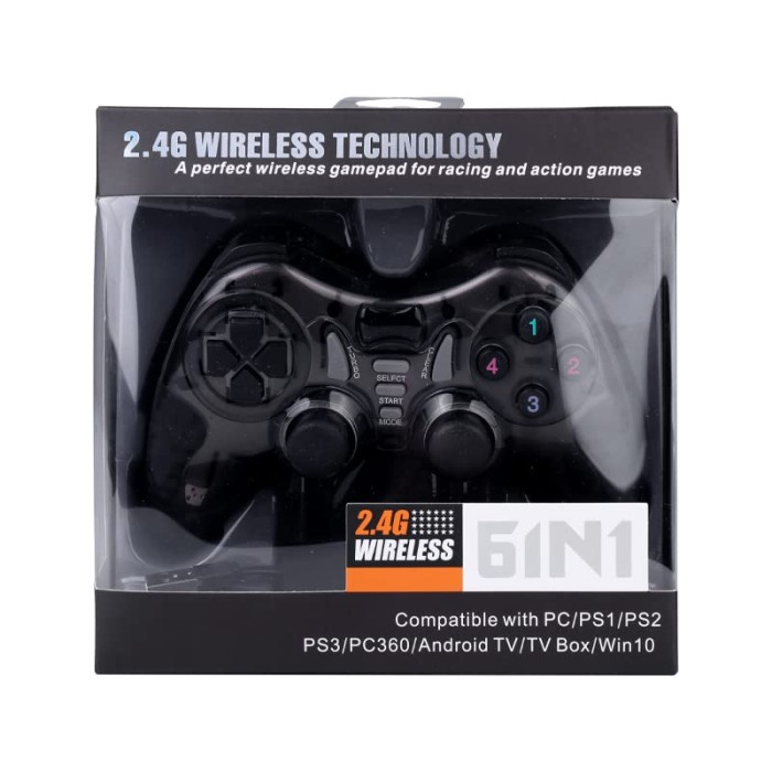 Wireless Gamepad Joystik Compatible ANDROID PC STB PS 2 3 Maidi 6IN1