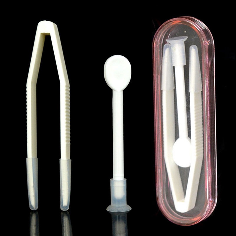 (drea) Contact Lens Inserter Remover Soft Tip Tweezer Stick Tool Case Set//