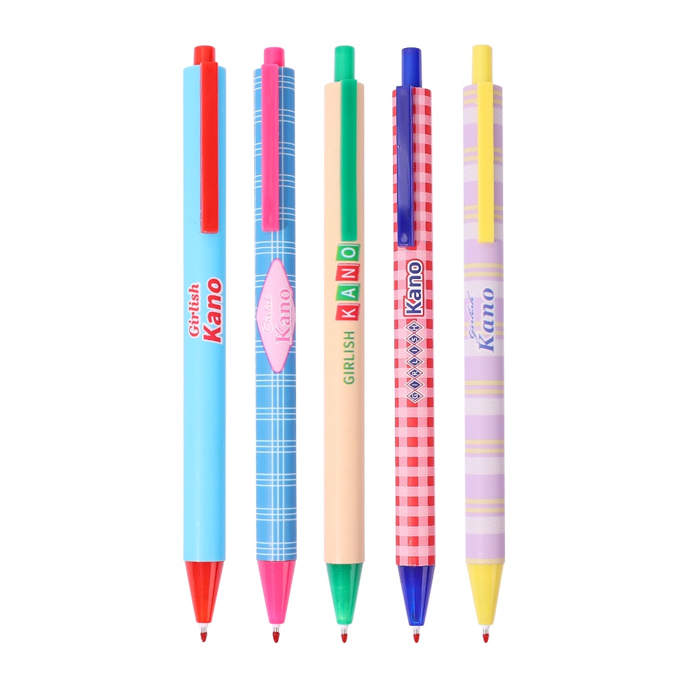 Versi Korea Ins Style Retro Patchwork Warna Push Type Neutral Pen/Anak Kawaii Belajar Menulis Ballpoint Pensil Alat Tulis