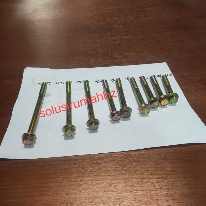 Baut flange bolt baut blok mesin baut blok stang m10 panjang 65-130mm