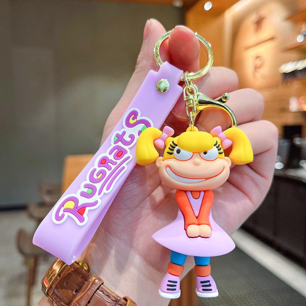 Timekey Kartun Anime Figurine Gantungan Kunci Wanita Pria Kreatif Anime Pasangan Keyrings Untuk Pesta Ulang Tahun Anak F6G9