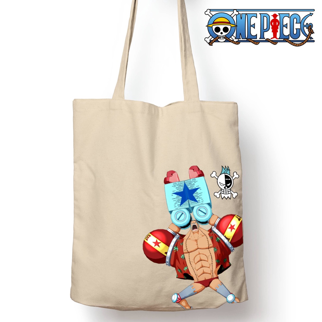 Totebag Anime One Piece mugiwara crew Tote bag premium Totebag zipper totebag velcro Termurah