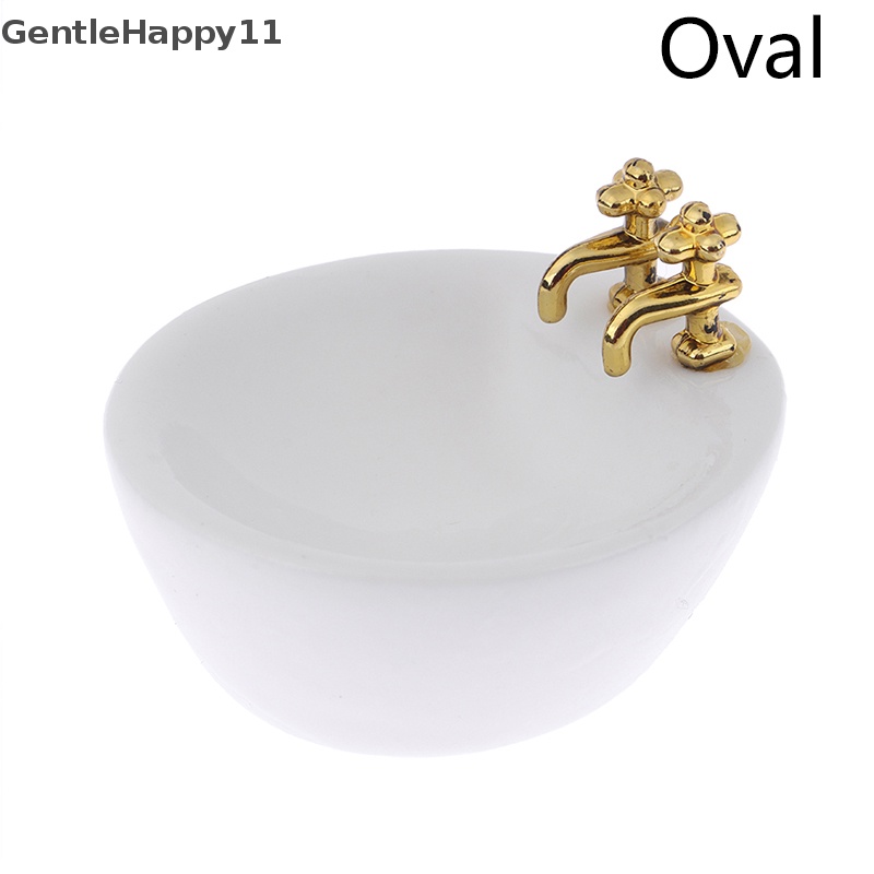 Gentlehappy 1: 12rumah Boneka Miniatur Keramik Wastafel Kamar Mandi Model Furniture Decor id