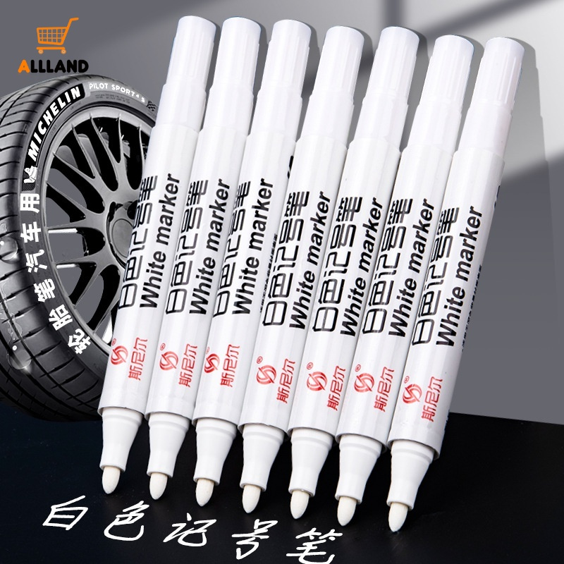 Pulpen Spidol Putih/2.0mm Pen Gel Putih Tahan Air Berminyak/DIY Graffiti Sketsa Spidol Alat Tulis Menulis Perlengkapan Sekolah