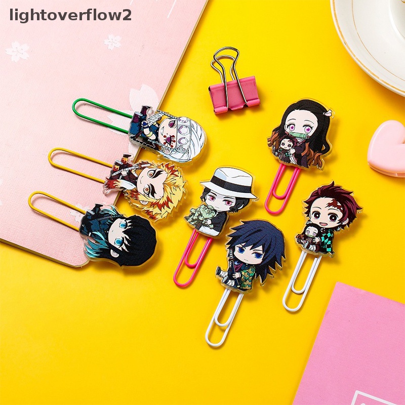 [lightoverflow2] Kawaii Kartun Demon Slayer Anime Klip Kertas Bookmark Aksesoris Kantor Sekolah [ID]