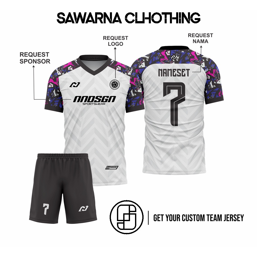 BAJU JERSEY FUTSAL / JERSEY BOLA FULL PRINTING CUSTOM NAMESET DAN LOGO - KHEYOLSHOP
