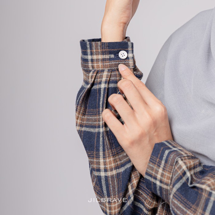 Wendy Dress 5.0 Jilbrave Boyish Style Warna Navy Grey - S