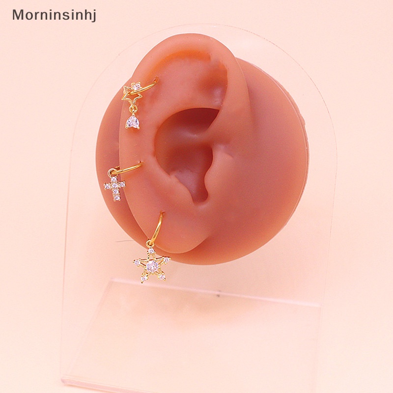 Mornin Cincin Hidung Kupu-Kupu Berbentuk Hati Sayap Bulan Cincin Perut s Anting Mata Perhiasan Anti Karat Serbaguna Ear Cuff id